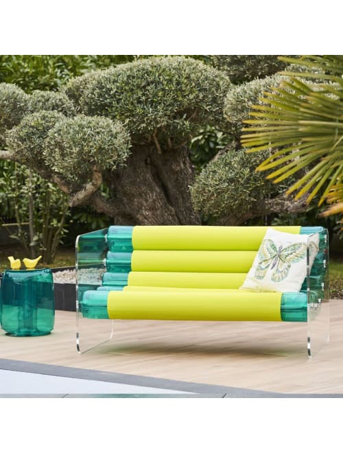 MW02 - Sofa Green with Clear PMMA - Yellow Covers | Couches & Sofas by MOJOW DESIGN