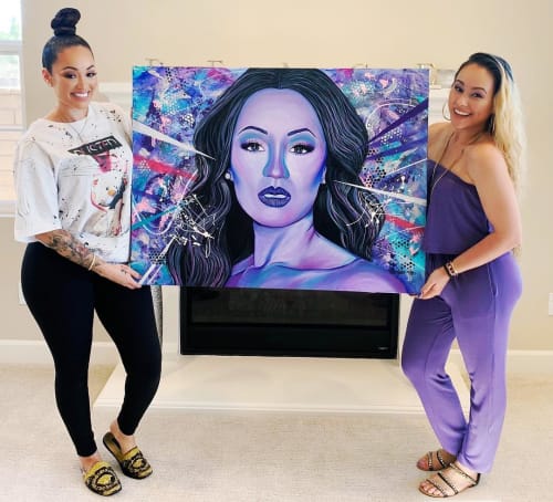 Colorful Abstract Portrait Painting: Telli Swift | Oil And Acrylic Painting in Paintings by Devona Stimpson
