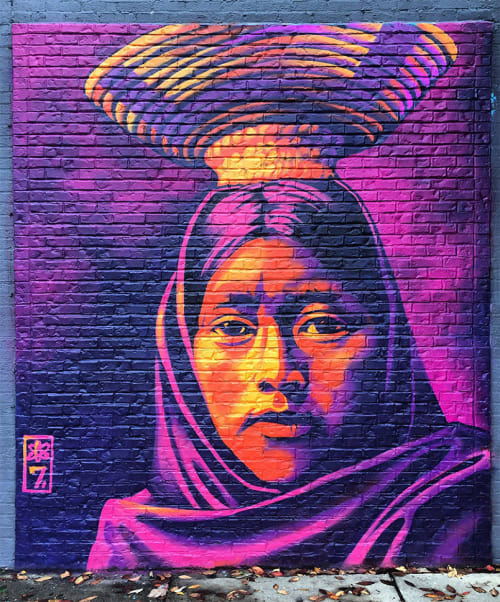 Native Woman | Murals by The Artist SEVEN