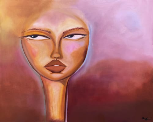 An Open Mind - Burgundy and Mauve 24"x30" - Oil on Canvas | Oil And Acrylic Painting in Paintings by Amy Straley
