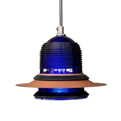 Runway Light Pendant Cobalt Blue LED | Pendants by RailroadWare Lighting Hardware & Gifts