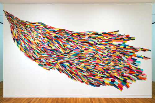 Zickzacke, site specific fabric wall installation | Wall Treatments by Andrea Myers | Columbus Museum of Art in Columbus