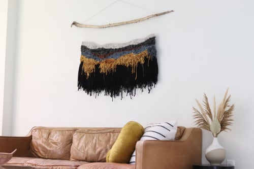 Landscape Wall Hanging - "Night Sky" | Macrame Wall Hanging in Wall Hangings by MossHound Designs by Nicole Hemmerly