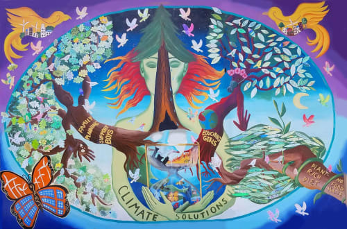 The Singing Tree of Climate Solutions | Murals by Laurie Marshall | Ukiah High School in Ukiah