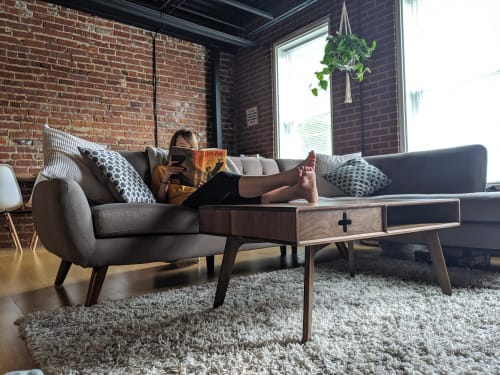 Coffee Table Plus in Solid Walnut / Mid Century Modern | Tables by Max Moody Design