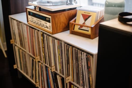 A-Z Wood Record Dividers, 6 panel stencil set | Furniture by Koeppel Design