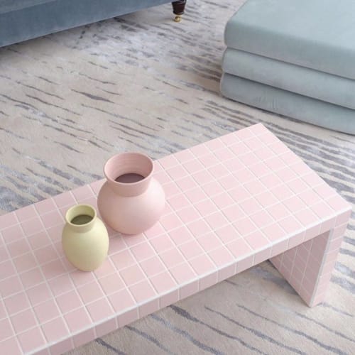 Coffee Table, Matt Light Pink | Tables by IKON KØBENHAVN