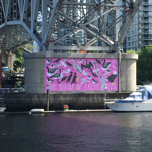 The Birds of False Creek | Street Murals by Banquet Atelier & Workshop | Granville Bridge in Vancouver