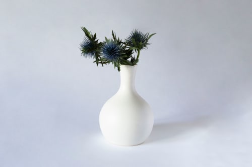 White Porcelain Bud Vase | Vases & Vessels by Tina Fossella Pottery