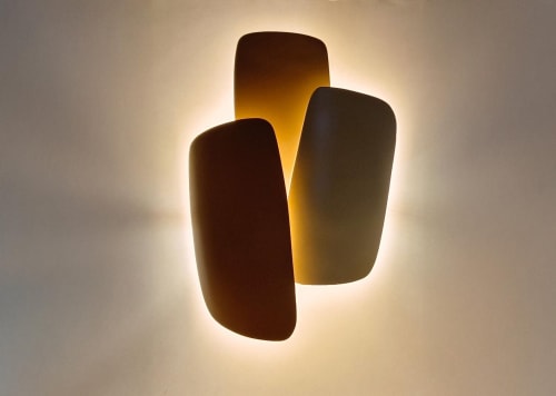 Clipper 3 | Layered Architectural Ceramic Wall Sconce | Sconces by Naaya Studio