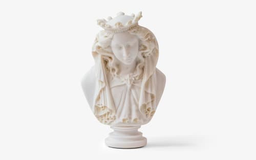 Virgin Mary Bust Made w/Compressed Marble Powder Large | Public Sculptures by LAGU