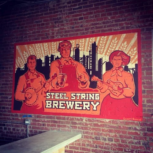 Steel String Brewery Mural | Murals by The Mural Shop | Steel String Brewery in Carrboro