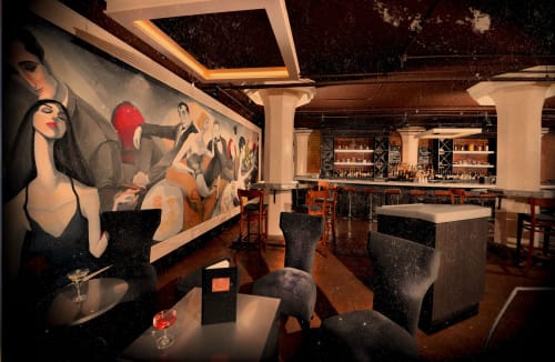 Cafe Society Murals | Murals by Nicolette Atelier | Society Lounge in Cleveland