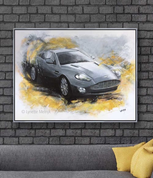 Martin, Aston Martin - Follow Your Path abstract car | Paintings by Lynette Melnyk