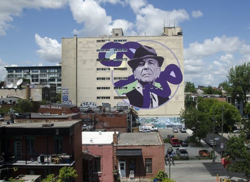 Leonard Cohen | Street Murals by Kevin Ledo | Plateau Mont-Royal in Montréal