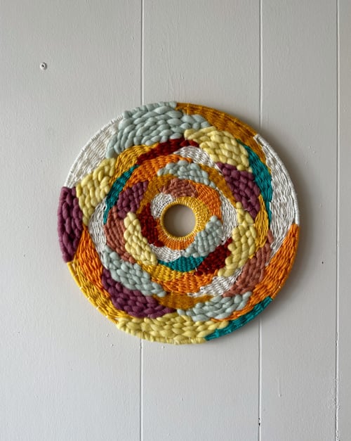 Custom “Hill” Circular Woven Wall Hanging Artwork | Tapestry in Wall Hangings by Emily Nicolaides