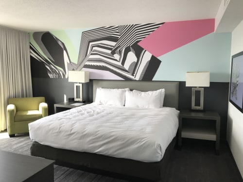 Abstract Pastel Wallpaper and Prints | Wall Treatments by Allison Tanenhaus | Studio Allston Hotel in Boston