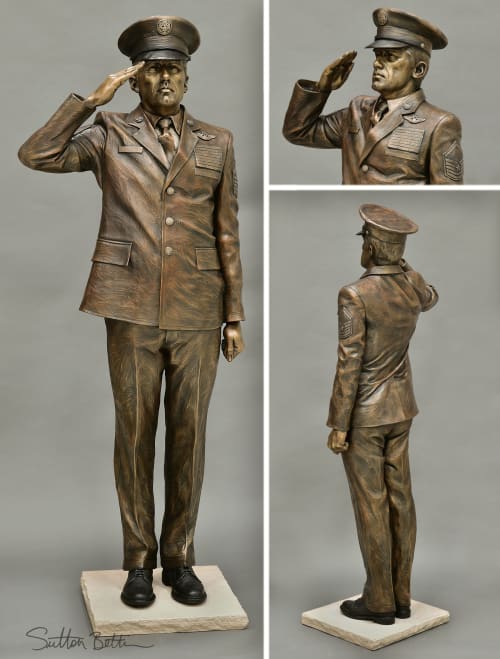 Saluting Soldier Statue | Public Sculptures by Sutton Betti