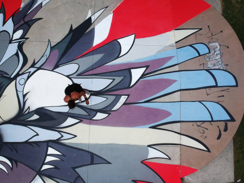 eagle in the park | Street Murals by fatspatrol | Eighth Street Skate Park in Toronto