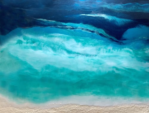 Private Collection:  Romancing the Sea Original Resin | Oil And Acrylic Painting in Paintings by MELISSA RENEE fieryfordeepblue  Art & Design