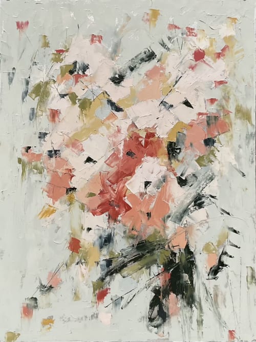 Abstract floral painting | Oil And Acrylic Painting in Paintings by Ronda Waiksnis
