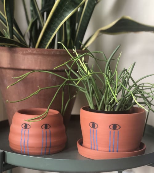 Duo of terracotta crybaby planters | Vases & Vessels by Jamila Goods - Jess Miller