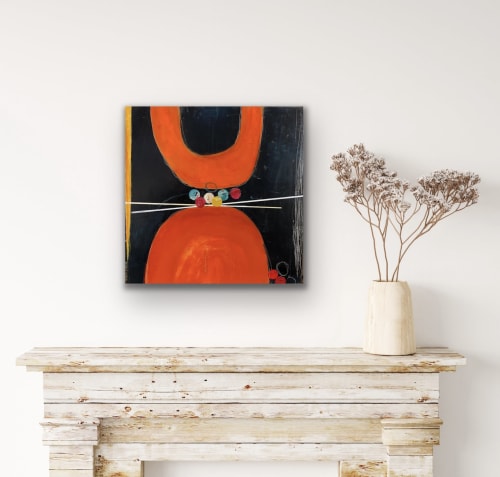 Still Orange, Acrylic, resin on panel, 18"x18" | Paintings by Sidnea D'Amico