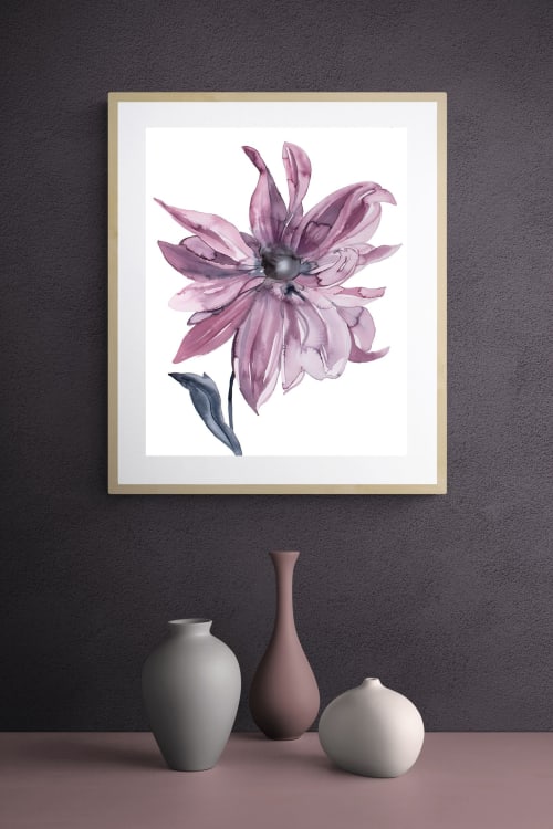 Dahlia : Original Watercolor Painting | Paintings by Elizabeth Becker