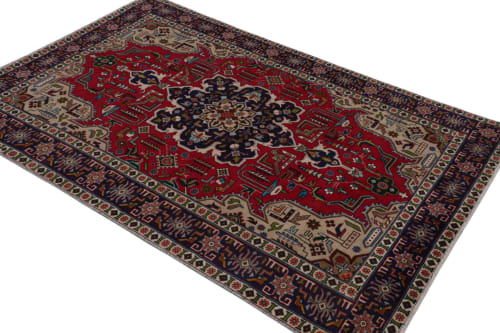 Vintage Persian Tabriz Rug with Red-Blue Patterns by Rug | Rugs by Rug and Kilim