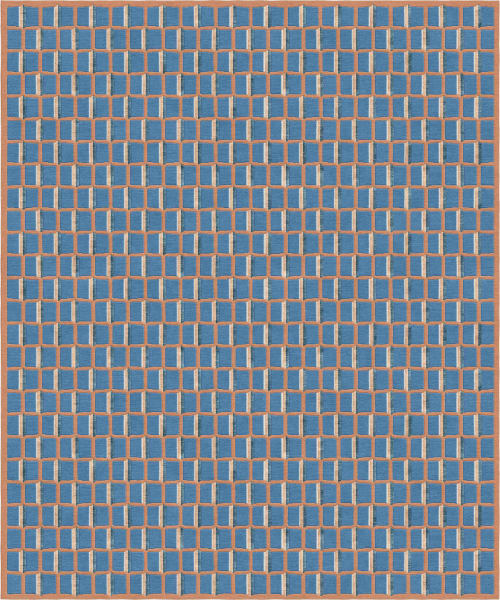 Rug Bauhaus Mare pattern blue handmade modern | Area Rug in Rugs by Atelier Tapis Rouge