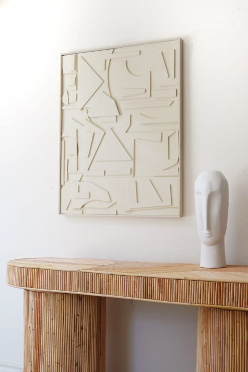 Cream Layered Textural Relief | Wall Sculpture in Wall Hangings by Blank Space Studios