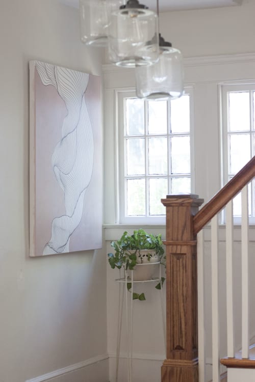 "In an Instant" abstract line painting | Oil And Acrylic Painting in Paintings by Tracie Cheng