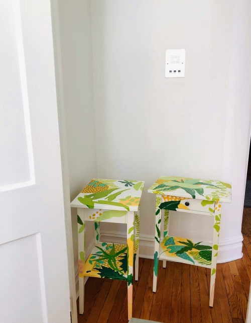 Plant Table - Custom Painted Pair | Tables by Zara Fina Stasi