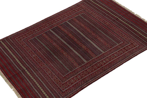 Vintage Baluch Tribal Kilim with Red & Blue Geometric | Rugs by Rug and Kilim