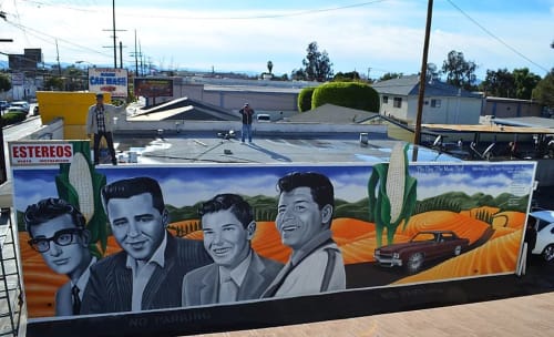 The Day The Music Died | Street Murals by Levi Ponce | Bobo's Burgers in Los Angeles
