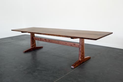 96" Columbia Trestle Table in Oregon Walnut by Studio Moe | Tables by Studio Moe