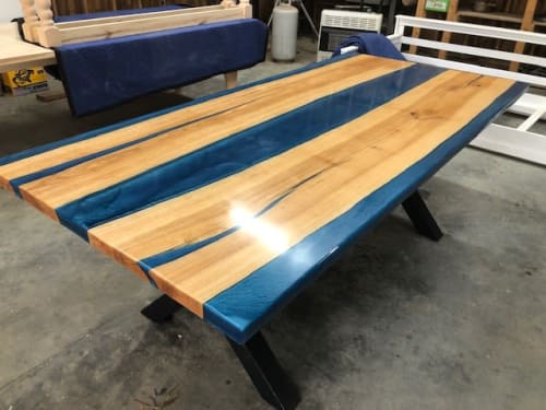 Epoxy Ash Dining Room Table | Tables by Peach State Sawyer Services