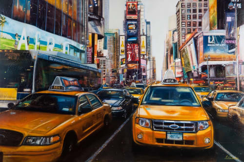 “Big Yellow Taxis New York” Painting | Paintings by Lesley Anne Derks