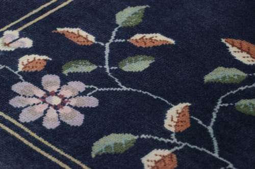 Rug & Kilim’s Chinese Art Deco Rug, Navy Blue Ground | Rugs by Rug and Kilim