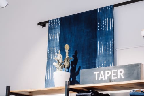 Handmade Indigo Wall Panels | Wall Hangings by Blue Print Amsterdam | Levi's Store Amsterdam in Amsterdam