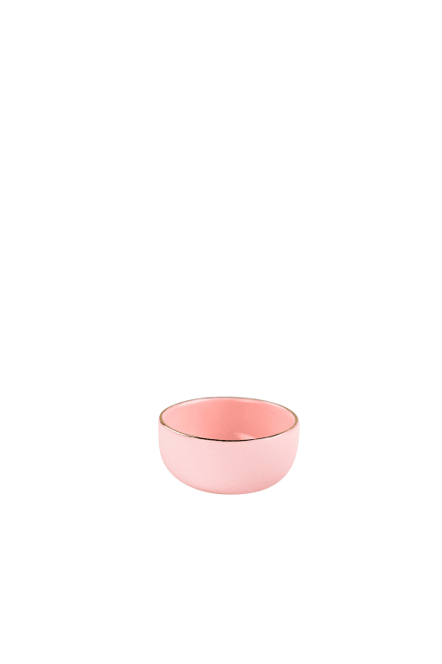 Handmade Porcelain Saucer With Gold Rim. Powder Pink | Dinnerware by Creating Comfort Lab
