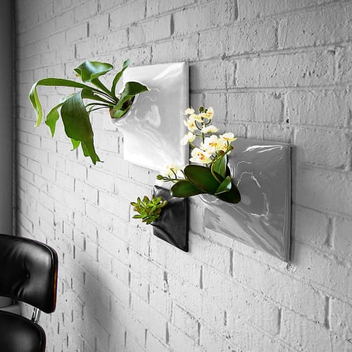 Modern Ceramic Wall Planter Set of 3 - The Node Collection | Plants & Landscape by Pandemic Design Studio