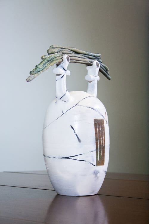 smoke fired porcelain vessel | Sculptures by Paul Stewart