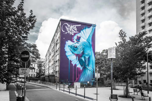 le combattant | Murals by Kalouf | Lyon in Lyon