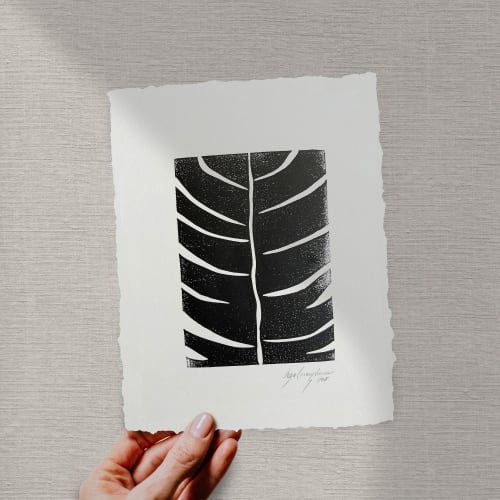 Vale, Linocut, Ink on paper | Prints by Llinella