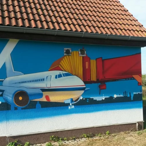 Airplane Mural | Street Murals by Duktus