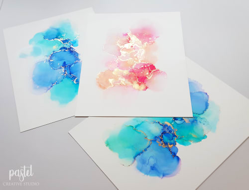 Blue Ink Abstraction | Paintings by Pastel Creative Studio