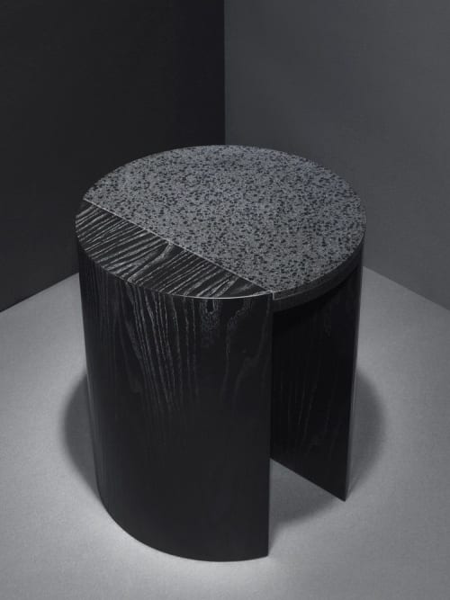 Gibbous Side Table 'Black Lava' | Tables by Robert Sukrachand