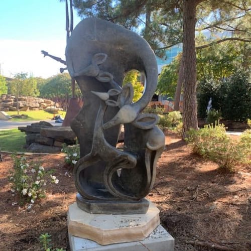 Buck with Calves by African artist Robert Kwechette | Public Sculptures by JK Designs and the National Sculptors' Guild | Vogel Schwartz Sculpture Garden in Little Rock