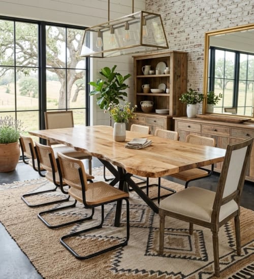 Live-edge dining table with black steel X-base | Tables by Frankstein Tables